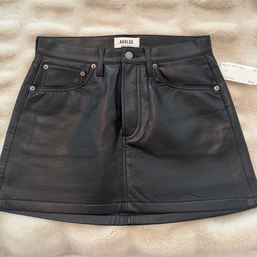 AGOLDE
Liv Recycled Leather Mini Skirt